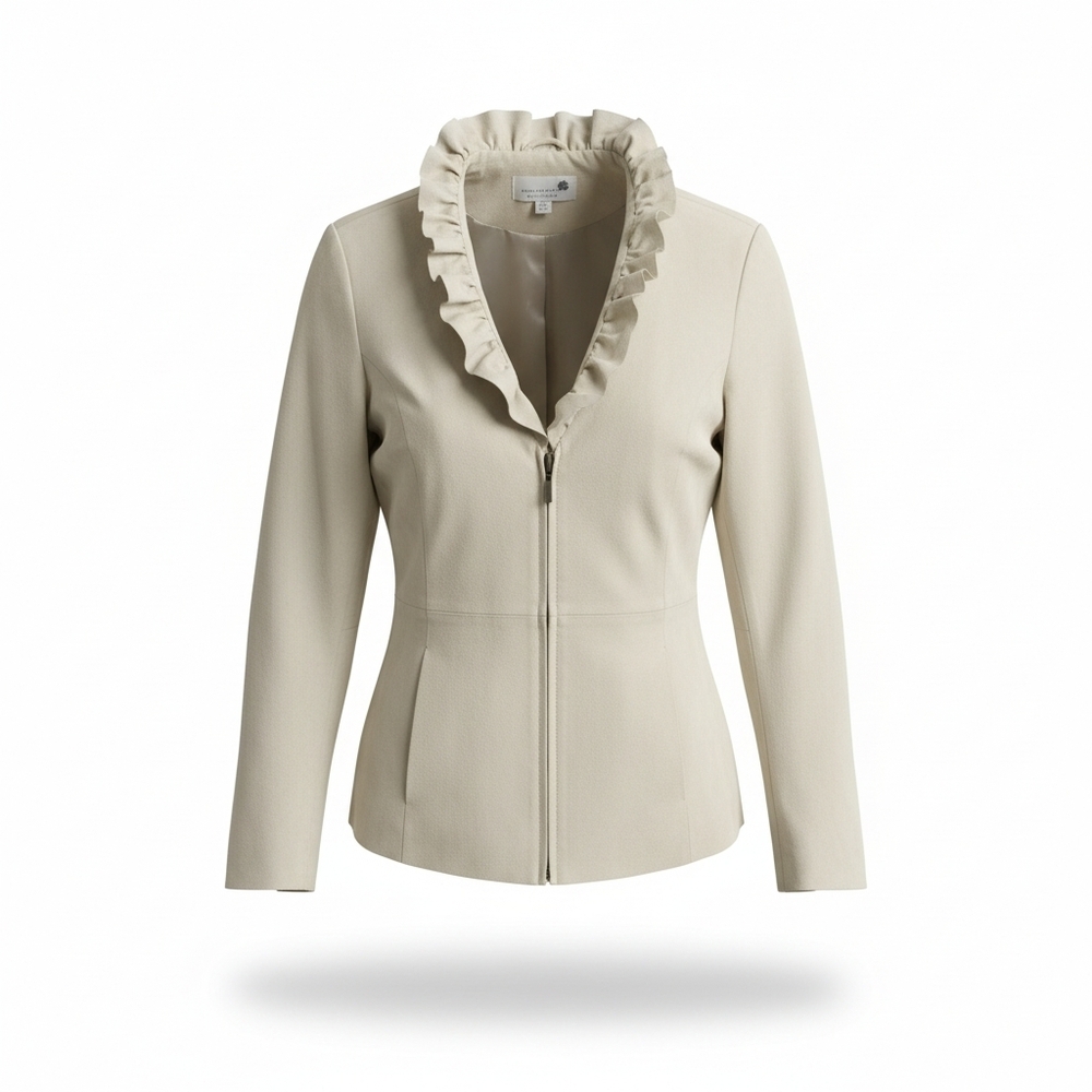 NWT, Liz Lange Women's Suede Ruffle Collar Jacket NWT